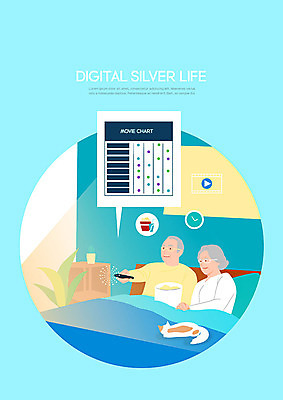 PSD 여자 노년 남자 안경 하늘색 일러스트 두명 실버라이프 빛 디지털 노부부 텔레비전 고양이 방 침대 영화 반려 영화감상 노인만 실버서퍼 국내일러스트 라이프스타일 부부 잡화 가구 포유류 문화예술 사람 성인 파란색 전자제품 반려동물 감상 신조어 성인만 파일형식