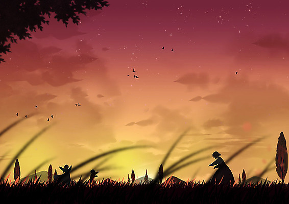 PSD 명절 실루엣 할머니 일러스트 하늘 손자 손녀 따뜻함 사람 풍경 초원 세명 추석 노을 가을풍경 주황색 가을 저녁 한복 환영 철새 반가움 국내일러스트 자연요소 한국전통 전통 계절 여자 기념일 노년 남자 감정 컬러 조류 촬영기법 야간 전통의상 손주 파일형식 가을_계절