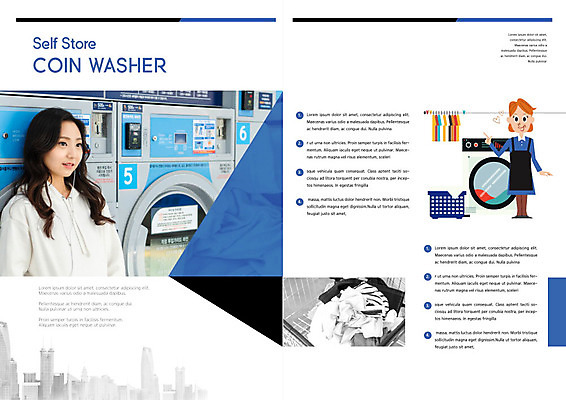 PSD 템플릿 라이프스타일 표지디자인 북디자인 출판디자인 여자 내지 리플렛 북커버 이벤트 팜플렛 20대 성인 두명 파란색 청결 한국인 빨래 세탁기 빨래방 빨랫감 무인매장 코인세탁실 이미지템플릿 컬러 가사 사람 동양인 청년 생활 상점 가전제품 위생 파일형식