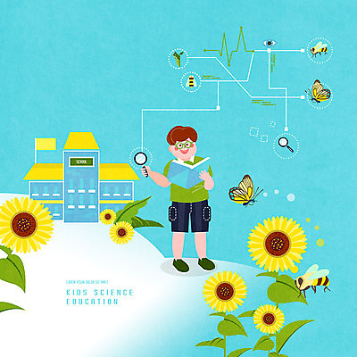 전신 PSD 어린이교육 교육 남자 어린이 과학 나비 곤충 일러스트 학교 돋보기 해바라기 한명 사람 소년 책 파란색 관찰 벌 스마트 과학교육 관찰일기 사이언스 에듀 에듀케이션 이러닝 소년한명만 스쿨팩 국내일러스트 동물 1 꽃 컬러 컨셉 모션 일기 남자한명만 소년만 파일형식