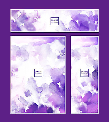 PSD 템플릿 배너 배너템플릿 가로배너 포스터 세로배너 백그라운드 그래픽백그라운드 붓터치 추상 수채화 프레임 사람없음 그래픽 세트 보라색 현수막 번짐 컬러 무늬 가로 세로 파일형식 효과