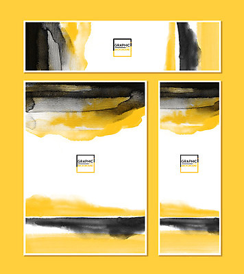 PSD 템플릿 배너 배너템플릿 가로배너 포스터 세로배너 백그라운드 그래픽백그라운드 붓터치 추상 수채화 프레임 사람없음 그래픽 세트 노란색 현수막 번짐 컬러 무늬 가로 세로 파일형식 효과