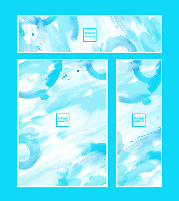 PSD 템플릿 배너 배너템플릿 가로배너 포스터 세로배너 하늘색 백그라운드 그래픽백그라운드 붓터치 추상 수채화 프레임 사람없음 그래픽 세트 현수막 번짐 무늬 가로 세로 파란색 파일형식 효과
