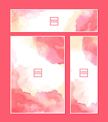 PSD 템플릿 배너 배너템플릿 가로배너 포스터 세로배너 분홍색 백그라운드 그래픽백그라운드 붓터치 추상 수채화 프레임 사람없음 그래픽 세트 현수막 번짐 컬러 무늬 가로 세로 파일형식 효과