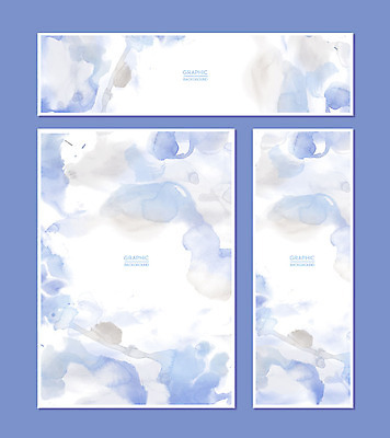 PSD 템플릿 배너 배너템플릿 가로배너 포스터 세로배너 백그라운드 그래픽백그라운드 붓터치 추상 수채화 프레임 사람없음 그래픽 파란색 세트 현수막 번짐 컬러 무늬 가로 세로 파일형식 효과