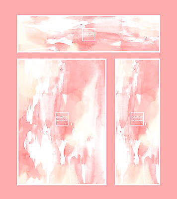 PSD 템플릿 배너 배너템플릿 가로배너 포스터 세로배너 분홍색 백그라운드 그래픽백그라운드 붓터치 추상 수채화 프레임 사람없음 그래픽 세트 현수막 번짐 컬러 무늬 가로 세로 파일형식 효과