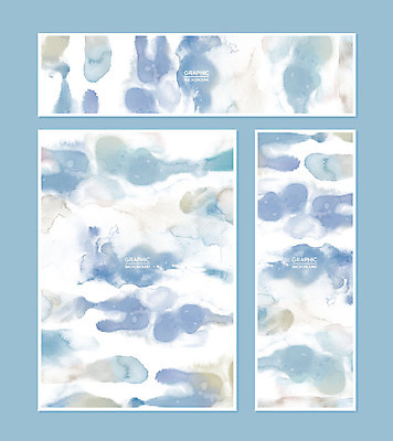 PSD 템플릿 배너 배너템플릿 가로배너 포스터 세로배너 백그라운드 그래픽백그라운드 붓터치 추상 수채화 프레임 사람없음 그래픽 파란색 세트 현수막 번짐 컬러 무늬 가로 세로 파일형식 효과