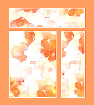 PSD 템플릿 배너 배너템플릿 가로배너 포스터 세로배너 백그라운드 그래픽백그라운드 붓터치 추상 수채화 프레임 사람없음 그래픽 세트 주황색 현수막 번짐 컬러 무늬 가로 세로 파일형식 효과