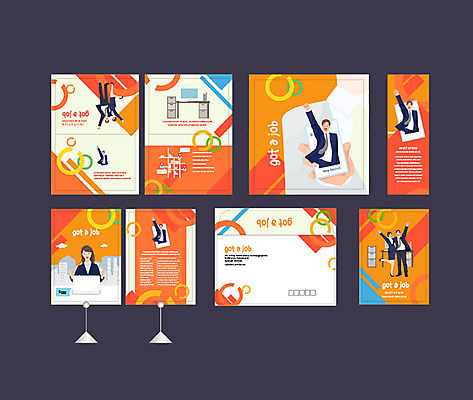 템플릿 배너 배너템플릿 여자 남자 비즈니스 이벤트 성인 세트 주황색 구직 현수막 비즈니스맨 비즈니스우먼 신입사원 엽서 초대장 사원증 소봉투 행사세트 행사템플릿 AI파일 컬러 컨셉 편지봉투 카드_감사 사람 직장인 편지 파일형식 벡터