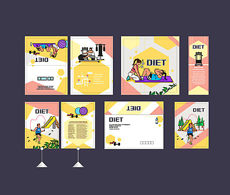 템플릿 배너 배너템플릿 여자 남자 다이어트 건강 이벤트 여러명 성인 세트 운동 아령 헬스장 현수막 줄넘기 엽서 초대장 소봉투 행사세트 행사템플릿 AI파일 다수 편지봉투 카드_감사 사람 헬스 편지 파일형식 벡터