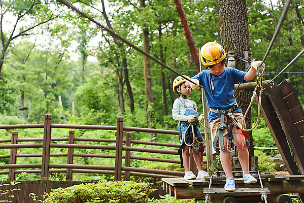 포토 JPG 주간 전신 나무 남자 초등학생 어린이 레저 서기 소년 야외 두명 앞모습 친구 한국인 도전 체험 자신감 숲 헬멧 안전장비 즐거움 어드벤처 용인 소년만 국내포토 자연요소 식물 학생 감정 뷰포인트 컨셉 관계 모션 안전 사람 동양인 장비 보호장비 경기도 남자만 어린이만 파일형식