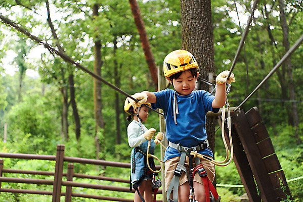 포토 JPG 주간 응시 여자 남자 초등학생 어린이 레저 소녀 소년 상반신 야외 두명 앞모습 옆모습 친구 한국인 도전 체험 자신감 숲 헬멧 안전장비 즐거움 건너기 어드벤처 용인 어린이만 국내포토 자연요소 학생 시선 감정 뷰포인트 컨셉 관계 모션 안전 사람 동양인 장비 보호장비 경기도 파일형식