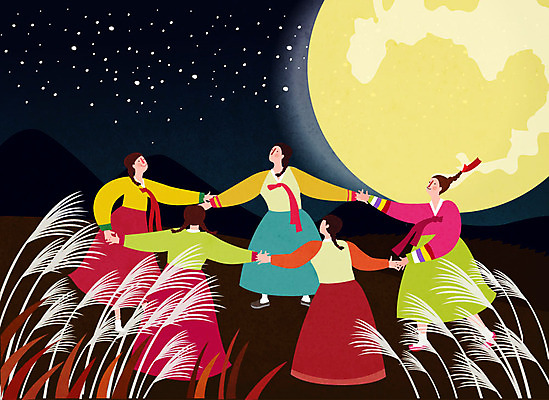 여자 명절 행복 일러스트 가족 갈대 사람 초원 여러명 노란색 추석 가을풍경 보름달 가을 가족라이프 한복 남색 즐거움 강강술래 별밤 여자만 국내일러스트 AI파일 식물 한국전통 전통 라이프스타일 계절 기념일 감정 컬러 다수 관계 풍경 전통놀이 달 전통의상 파일형식 벡터 가을_계절