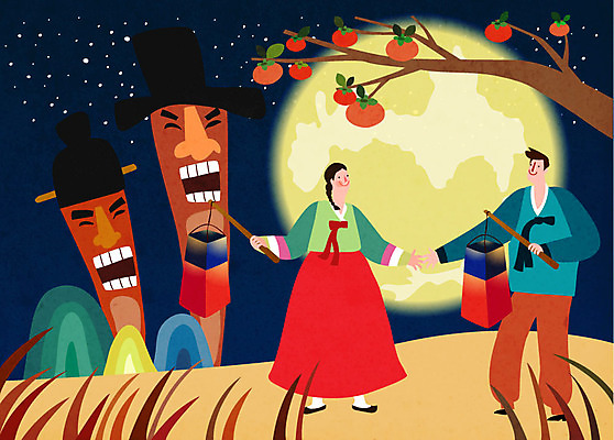 여자 명절 남자 행복 별 일러스트 가족 사람 초원 두명 노란색 추석 가을풍경 보름달 달 가을 가족라이프 한복 남색 감나무 즐거움 청사초롱 장승 목장승 달맞이 국내일러스트 AI파일 자연요소 나무 한국전통 전통 라이프스타일 계절 기념일 감정 컬러 관계 감 풍경 전통의상 초롱 파일형식 벡터 가을_계절