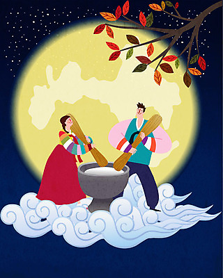 나무 구름 여자 명절 남자 행복 별 일러스트 가족 사람 성인 두명 추석 가을풍경 보름달 달 가을 가족라이프 야간 한복 남색 즐거움 떡방아 국내일러스트 AI파일 자연요소 식물 한국전통 전통 라이프스타일 계절 기념일 감정 컬러 관계 풍경 전통의상 방아 파일형식 벡터 가을_계절