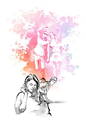 PSD 학생 여자 남자 생각 일러스트 캘리그라피 상상 붓터치 흑백 사랑 사람 두명 컬러풀 번짐 연애 십대만 국내일러스트 감정 컬러 촬영기법 파일형식 효과