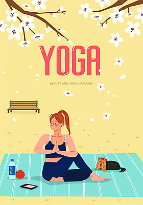 공원 여자 꽃 벤치 일러스트 요가 건강 한명 사람 잔디 성인 물 운동 노란색 평화 건강관리 스트레칭 요가자세 벚꽃 강아지 즐거움 명상 돗자리 힐링 반려 성인여자한명만 국내일러스트 AI파일 자연요소 식물 1 웰빙 공공시설 감정 컬러 포즈 컨셉 의자 관리 반려동물 개 여자한명만 성인여자만 파일형식 벡터