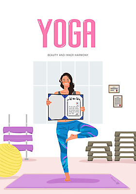 여자 일러스트 요가 성공 건강 한명 사람 성인 운동 평화 건강관리 운동기구 강사 스트레칭 헬스장 요가자세 매트 흰색 짐볼 즐거움 명상 힐링 학원 자격증 성인여자한명만 국내일러스트 AI파일 직업 1 웰빙 교육 감정 컬러 포즈 컨셉 관리 헬스 증명서 여자한명만 성인여자만 파일형식 벡터