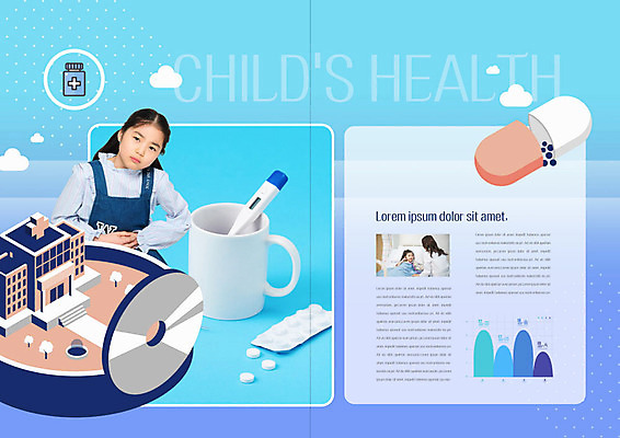 PSD 템플릿 표지디자인 북디자인 출판디자인 여자 내지 어린이 리플렛 북커버 의학 건강 병원 성인 10대 세명 30대 파란색 알약 한국인 의사 아이소메트릭 건강검진 복통 여자만 이미지템플릿 컬러 청소년 사람 동양인 장년 약 의료진 질병 검사_조사 파일형식