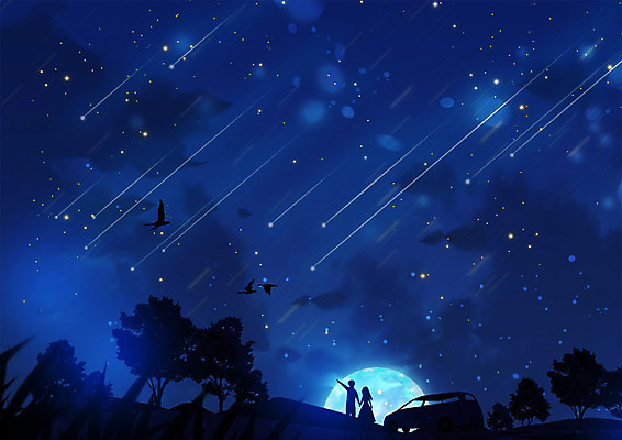 PSD 커플 여자 남자 실루엣 별 백그라운드 프로포즈 야경 일러스트 자동차 따뜻함 사랑 사람 성인 두명 보름달 달 구경 성인만 국내일러스트 자연요소 감정 육상교통 관계 촬영기법 야간 파일형식 풍경_경치