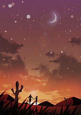 PSD 커플 여자 남자 실루엣 백그라운드 프로포즈 야경 일러스트 선인장 따뜻함 사랑 사람 성인 두명 걷기 노을 일몰 로맨틱 사막 저녁 성인만 국내일러스트 자연요소 식물 감정 컨셉 관계 모션 촬영기법 야간 파일형식 풍경_경치