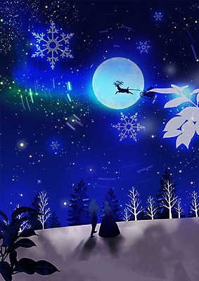 PSD 커플 여자 남자 실루엣 별 백그라운드 프로포즈 크리스마스 야경 일러스트 따뜻함 사랑 사람 성인 두명 산타클로스 설원 보름달 눈 오로라 성인만 국내일러스트 자연요소 기념일 감정 관계 자연현상 날씨 눈_날씨 촬영기법 달 야간 파일형식 풍경_경치