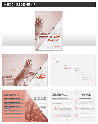 템플릿 ZIP 반려견 분홍색 세마리 팜플렛 사람없음 반려동물 골든리트리버 반려 인디자인 INDD 이미지템플릿 동물 컬러 3 개 리트리버 파일형식