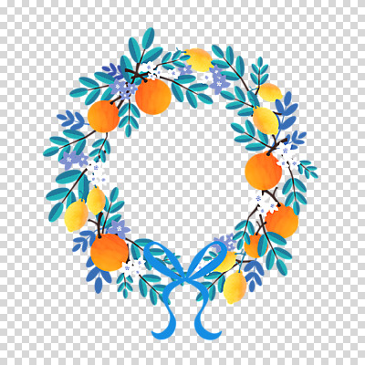 편집이미지 꽃 리본 오렌지 나뭇잎 프레임 누끼 사람없음 여름 컬러풀 레몬 원형프레임 PNG 편집소스 식물 계절 컬러 잎 과일 원형 파일형식