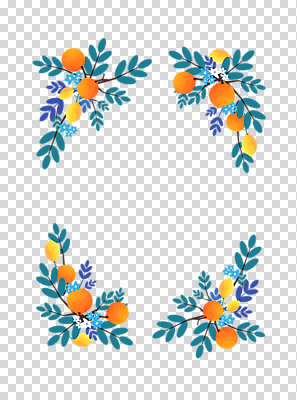 편집이미지 열매 잎 오렌지 나뭇잎 사각프레임 프레임 누끼 사람없음 여름 컬러풀 레몬 PNG 편집소스 식물 계절 컬러 과일 사각형 파일형식