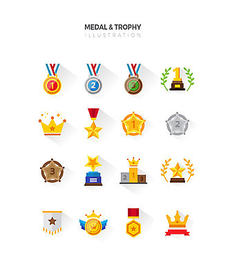 아이콘 사람없음 컬러풀 우승 상패 트로피 메달 금메달 동메달 월계수 은메달 평면 2D아이콘 AI파일 컬러 최고 상_우승 상_상패 파일형식 벡터