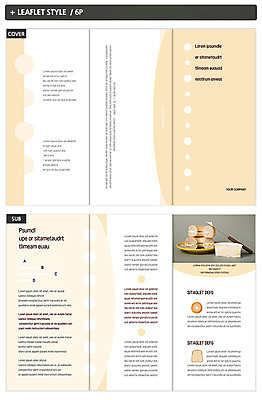 템플릿 표지디자인 표지 ZIP 내지 빵 리플렛 3단접지 디저트 팜플렛 사람없음 노란색 베이글 크림치즈 인디자인 INDD 이미지템플릿 음식 컬러 치즈 파일형식