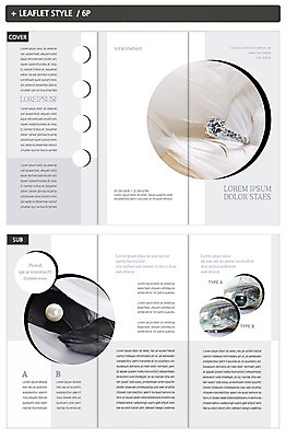 템플릿 표지디자인 표지 ZIP 내지 리플렛 3단접지 조개 팜플렛 사람없음 회색 반지 크리스탈 보석 진주 다이아몬드 인디자인 INDD 이미지템플릿 컬러 장신구 어패류 광석 파일형식