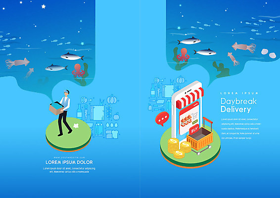 PSD 템플릿 표지디자인 북디자인 출판디자인 표지 남자 리플렛 북커버 모바일 육류 어류 한명 이벤트 팜플렛 성인 파란색 스마트폰 신선 배달원 장바구니 배송 택배 온라인쇼핑 모바일쇼핑 새벽배송 스토어 이미지템플릿 직업 1 컬러 식재료 사람 핸드폰 스마트기기 쇼핑 바구니 수중동물 운송업 온라인 파일형식