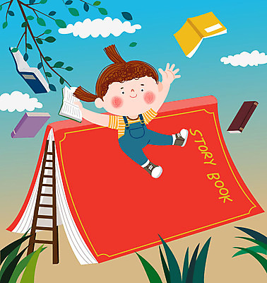 여자 교육 어린이라이프 어린이 일러스트 사다리 상상 교육캐릭터 한명 사람 책 독서 나뭇가지 풀잎 즐거움 다홍색 상상력 에듀 소녀한명만 스쿨팩 국내일러스트 일러캐릭터 AI파일 나무 캐릭터 1 라이프스타일 감정 컬러 잎 도구 풀_식물 에듀케이션 여자한명만 소녀만 파일형식 벡터