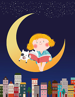 한마리 여자 교육 어린이라이프 별 어린이 일러스트 상상 교육캐릭터 한명 사람 빌딩 책 독서 달 강아지 야간 초승달 남색 즐거움 상상력 에듀 소녀한명만 스쿨팩 국내일러스트 일러캐릭터 AI파일 자연요소 캐릭터 1 라이프스타일 감정 컬러 건물 반려동물 개 에듀케이션 여자한명만 소녀만 파일형식 벡터