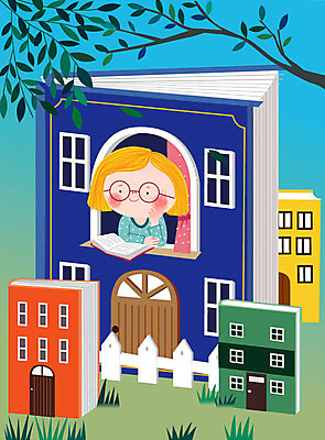 나무 여자 교육 어린이라이프 어린이 일러스트 창문 상상 교육캐릭터 한명 사람 책 파란색 울타리 독서 문 즐거움 상상력 에듀 소녀한명만 스쿨팩 국내일러스트 일러캐릭터 AI파일 식물 캐릭터 1 라이프스타일 감정 컬러 담장 에듀케이션 여자한명만 소녀만 파일형식 벡터