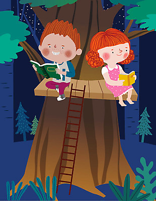 나무 여자 교육 남자 어린이라이프 어린이 일러스트 사다리 상상 교육캐릭터 사람 두명 책 독서 갈색 야간 남색 즐거움 상상력 에듀 어린이만 스쿨팩 국내일러스트 일러캐릭터 AI파일 자연요소 식물 캐릭터 라이프스타일 감정 컬러 도구 에듀케이션 파일형식 벡터