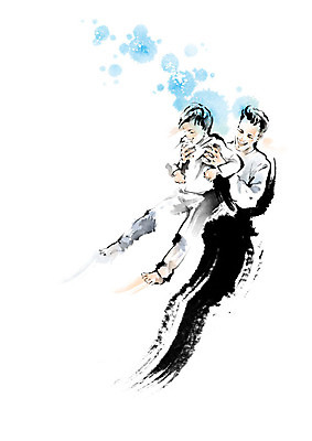 PSD 교육 남자 아들 어린이 일러스트 캘리그라피 붓터치 함께함 성인 두명 아빠 번짐 에듀 에듀케이션 부자지간 남자만 들어올리기 스쿨팩 국내일러스트 컨셉 가족 모션 사람 파일형식 효과