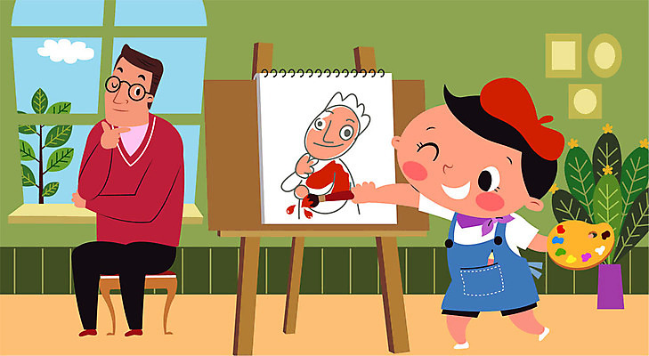 나무 구름 직업 여자 남자 딸 화분 어린이 의자 일러스트 가족 놀이 사람 성인 두명 컬러풀 물감 붓 체험학습 체험 팔레트 아빠 스케치북 즐거움 이젤 그림 화가 직업체험 화가모자 국내일러스트 AI파일 자연요소 식물 모자_잡화 감정 컬러 가구 컨셉 관계 학용품 미술도구 파일형식 벡터