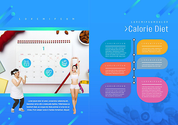 PSD 템플릿 표지디자인 북디자인 출판디자인 여자 내지 리플렛 몸매관리 다이어트 북커버 건강 이벤트 팜플렛 20대 성인 30대 파란색 운동 뷰티 건강관리 한국인 달력 칼로리 성인여자만 이미지템플릿 컬러 관리 사람 동양인 청년 장년 여자만 성인만 파일형식