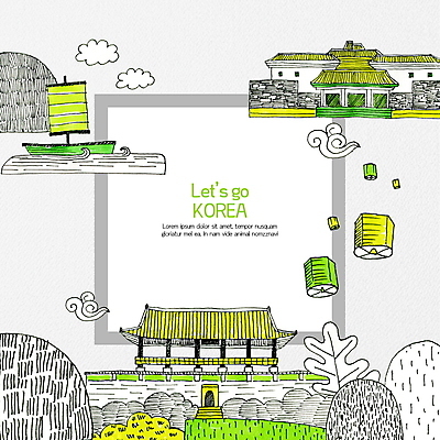 PSD 여행 일러스트 프레임 한국 사람없음 관광지 노란색 귀여움 국내여행 랜드마크 진주유등축제 촉석루 프레임일러스트 진주시 국내일러스트 아시아 컬러 컨셉 축제 경상남도 누각 진주_경상남도 파일형식