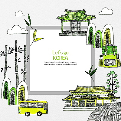PSD 나무 여행 일러스트 버스 프레임 한국 사람없음 연두색 관광지 노란색 귀여움 대나무 국내여행 담양 랜드마크 프레임일러스트 국내일러스트 식물 아시아 육상교통 컬러 컨셉 대중교통 초록색 전라남도 파일형식
