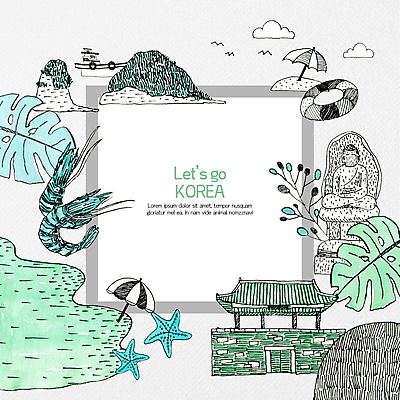 PSD 바다 여행 일러스트 불가사리 새우 프레임 한국 사람없음 관광지 귀여움 바위 파라솔 사찰 튜브 태안 국내여행 랜드마크 민트색 프레임일러스트 국내일러스트 아시아 컬러 컨셉 종교건축 극피동물 갑각류 돌_바위 충청남도 파일형식