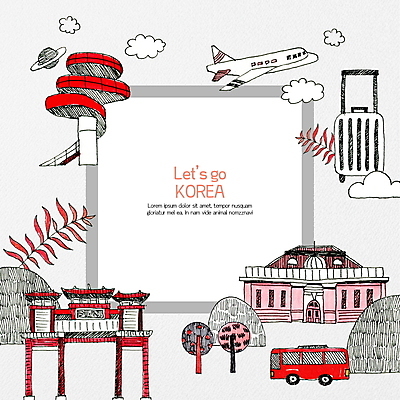 PSD 여행 일러스트 버스 비행기 프레임 한국 사람없음 빨간색 관광지 귀여움 캐리어 인천 국내여행 랜드마크 차이나타운 프레임일러스트 국내일러스트 아시아 육상교통 컬러 컨셉 항공교통 대중교통 여행가방 파일형식