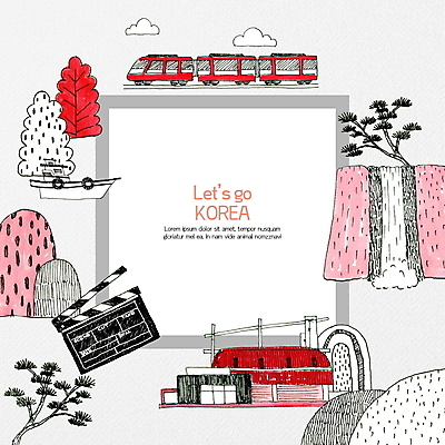 PSD 나무 여행 일러스트 프레임 한국 사람없음 빨간색 관광지 귀여움 폭포 기차 클래퍼보드 박물관 춘천 국내여행 랜드마크 프레임일러스트 선박 국내일러스트 식물 아시아 육상교통 컬러 컨셉 수상교통 자연 대중교통 강원도 파일형식