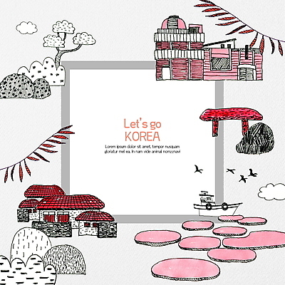 PSD 분홍색 여행 일러스트 프레임 한국 사람없음 빨간색 관광지 귀여움 손그림 국내여행 낙안읍성 랜드마크 순천 순천만 프레임일러스트 선박 국내일러스트 아시아 컬러 컨셉 수상교통 습지 전라남도 파일형식