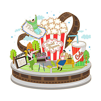 나무 구름 여자 남자 문화 의자 가방 일러스트 상상 나뭇잎 조명 사람 취미 세명 카메라 티켓 클래퍼보드 영화관 필름 영화 즐거움 콜라 팝콘 문화생활 영화감상 국내일러스트 AI파일 자연요소 식물 라이프스타일 잡화 감정 가구 잎 문화예술 전자제품 감상 극장 탄산음료 파일형식 벡터