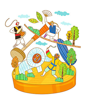 나무 전통 남자 문화 일러스트 상상 사람 취미 세명 전통놀이 공연 무대 춤 부채 사물놀이 즐거움 전통무용 장구 징 줄타기 문화생활 사자춤 장구춤 남자만 국내일러스트 AI파일 식물 라이프스타일 감정 놀이 문화예술 타악기 국악기 이벤트 묘기 전통공연 파일형식 벡터