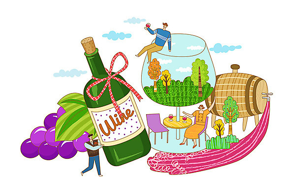 나무 구름 여자 남자 리본 문화 와인잔 일러스트 상상 탁자 포도 사람 취미 세명 파티 와인 즐거움 문화생활 오크통 국내일러스트 AI파일 자연요소 식물 라이프스타일 감정 가구 술잔 과일 주류 이벤트 파일형식 벡터