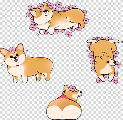 편집이미지 꽃 반려견 여러마리 누끼 사람없음 반려동물 귀여움 강아지 PNG 반려 웰시코기 편집소스 식물 동물 다수 컨셉 개 파일형식